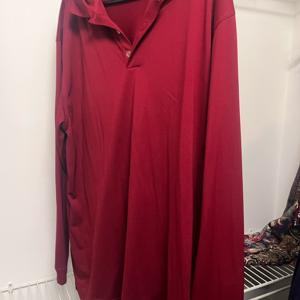 Nike Men's Long-Sleeve Polo Shirt - Deep Red